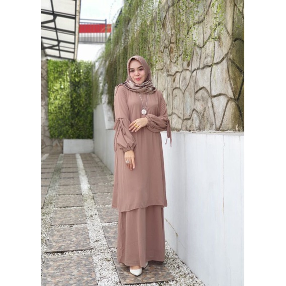 READY WARNA MOCA ISABELLA DRESS BY FAKHIRA HIJAB/ GAMIS MALAYSIA TERBARU/MALAYSIA