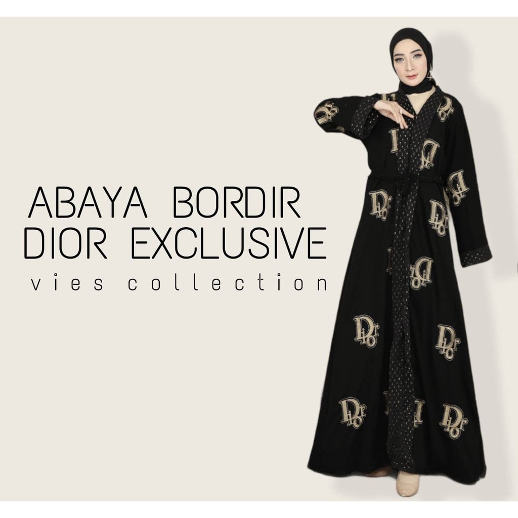Terbaru Abaya Hitam Turkey Abaya Bordir DIOR EXCLUSIVE Bahan JetBlack  Arab 2021