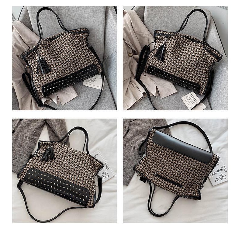 BJ15139 - BEIGE/BLACK/BLUE - TAS BAHU SHOULDERBAG SLEMPANG TAS BESAR TAS MAMA JINJING TOTEBAG HANDBAG IMPORT TERMURAH TERLARIS BAGSTORE JAKARTA GT1826 BQ3166 LT1280 ELJ5139 CR7768 JT9653