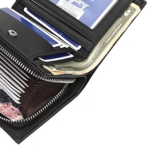 ✮ TMALL - Dompet Baellerry Pria Kulit Panjang Kartu Lipat Impor D025 - Hitam ✷