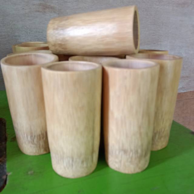 Gelas cangkir  Natural Bambu  Shopee Indonesia