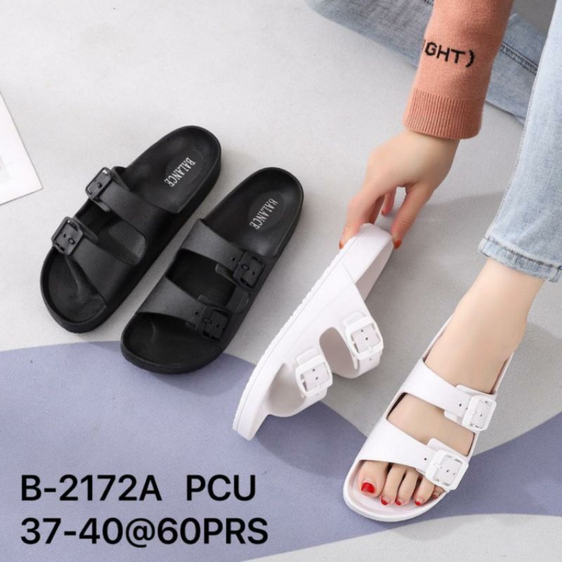 B-2172C Original Balance Sandal Wanita Slop Gesper Ban Dua Karet Jelly B-2172 Birken Novaya GSPR2172 Sendal Selop Slide Import Cewek Perempuan Slip On Impor Korea 2172 B-2172B B-2172A Ban 2 Cantik Murah Kekinian Casual Kasual