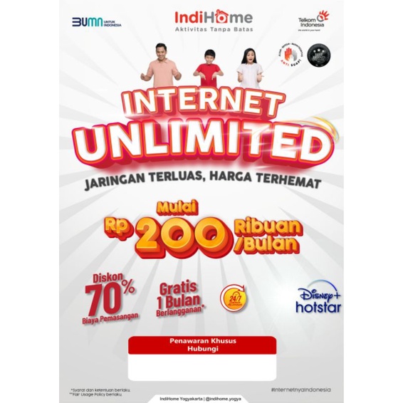 PROMO PASANG BARU Internet INDIHOME area Yogyakarta