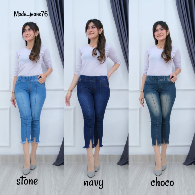 CELANA JEGGING  7/9 QUEEN JEANS SKRITT  PINGGANG KARET . CELANA JEGGING