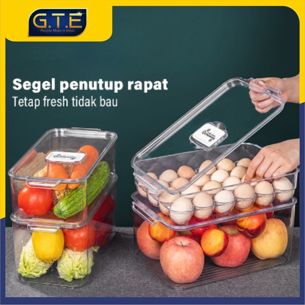 GTE | KOTAK KONTAINER MAKANAN KULKAS PLASTIK BENING | FOOD STORAGE BOX KOTAK PENYIMPANAN | REFRIGERATOR STORAGE BOX