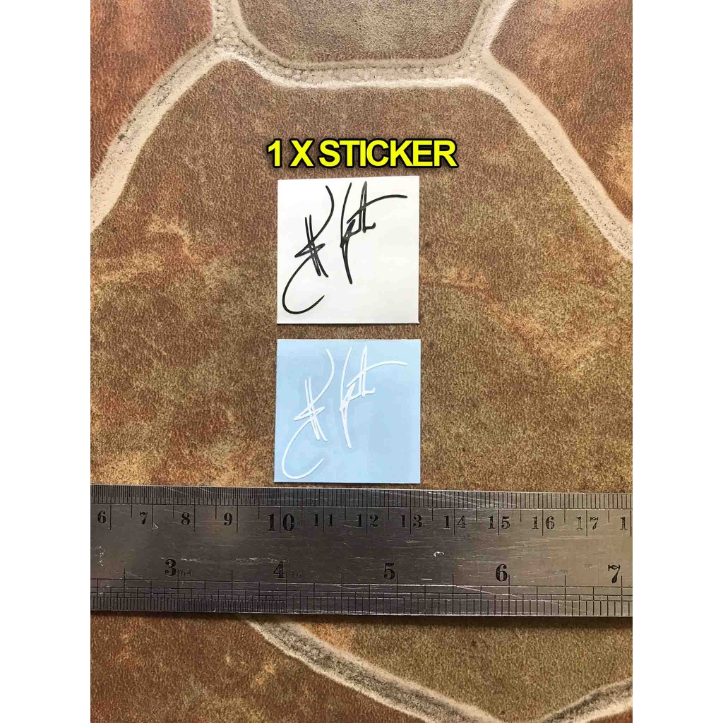 

Synyster Gates Signed Sticker Signature Autograph Logo Headstock Sign Tanda Tangan Kepala Gitar Elektrik Schecter Avenged Sevenfold A7x