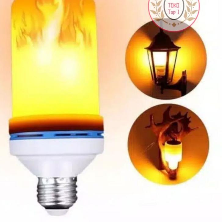 ((TERMURAH)) lampu api led e27 besar/bohlam obor led e27-autolux-Flame effect 3in1