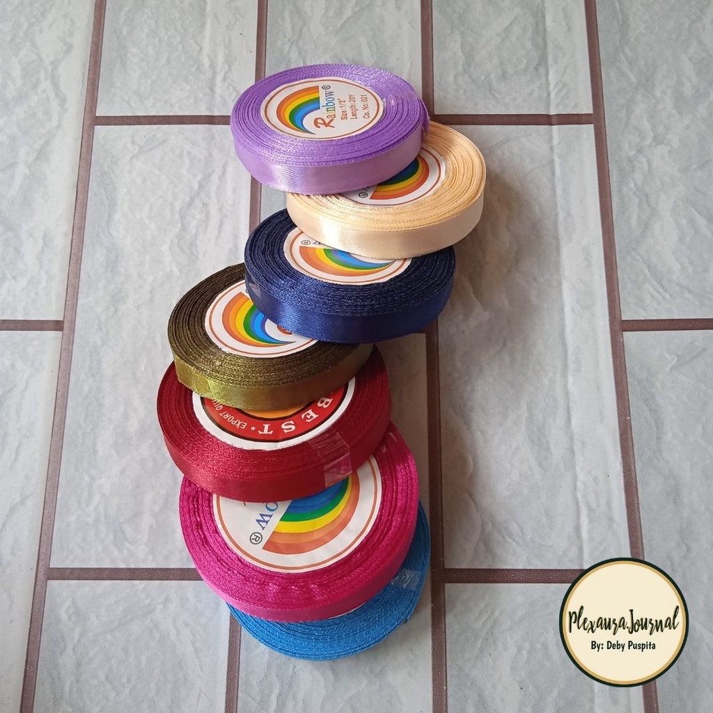 

[PAPEROVY] 1 ROLL PITA SATIN 1/2 INCH panjang 20 YARD merk best atau rainbow bogor buket bogor bisa cod snack money buket buket uang buket spundbond buket murah bahan buket grosir buket diy buket money cake money bucke flower buke supplier buket bahan fl