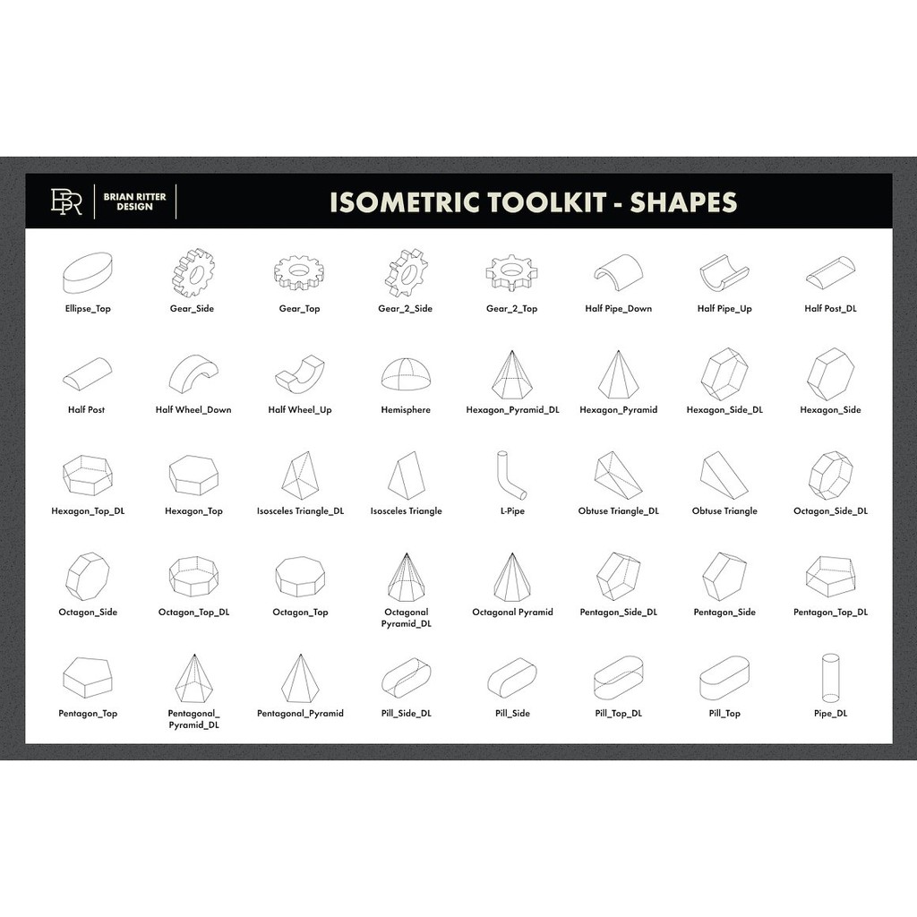 Procreate Brush - Isometric Tool Kit Brush Stamps for Procreate