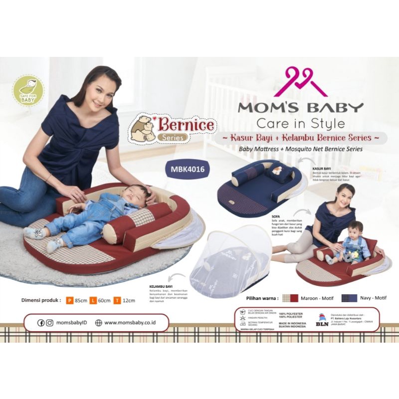 Moms Baby Kasur Bayi + Kelambu Bernice Series