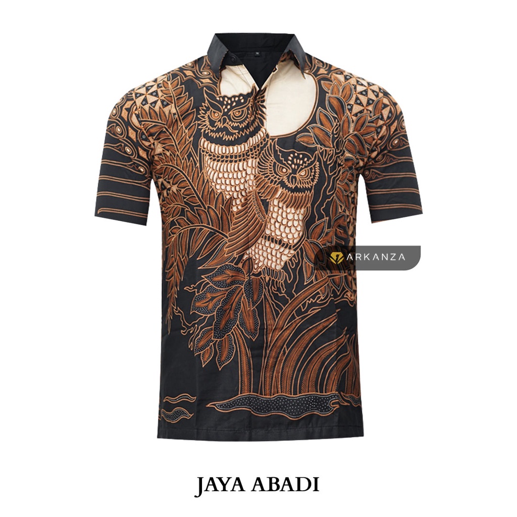 BATIK ARKANZA Motif JAYA ABADI Hem Atasan Kemeja Baju Batik Pria Cowok Laki Laki Slimfit Full Lapis Furing Lengan Panjang Lengan Pendek Original Asli