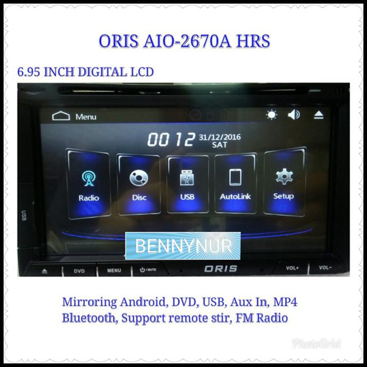 Promo Terbatas Head Unit Tv Mobil Double Din Oris Aio-2670A-Hrs Mirror Link