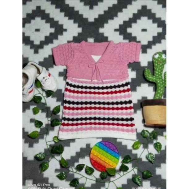 dress rajut anak 2 - 4 tahun baju anak perempuan