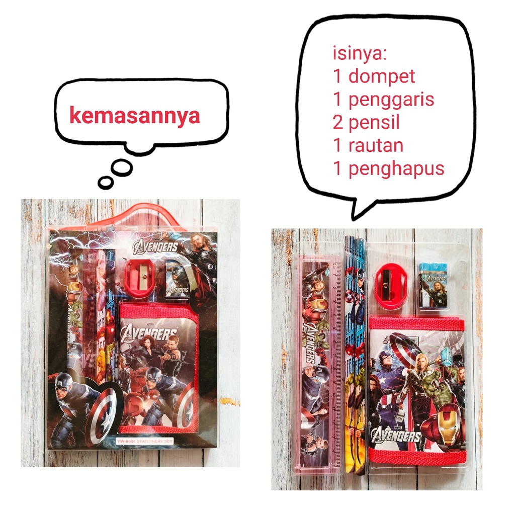 

paket alat tulis study set dan dompet karakter the avengers THE AVENGERS