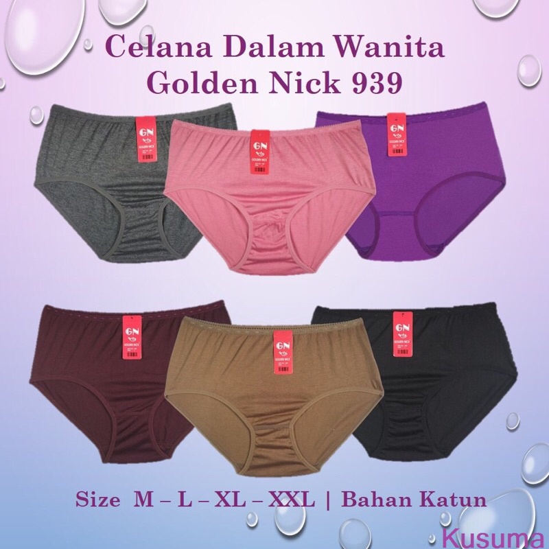 CELANA DALAM GOLDEN NICK 939 / CD ukuran M-XXL WARNA TUA / CD wanita bahan katun polyster