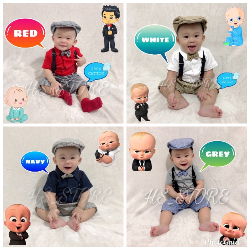 HARGA GROSIR !! SETELAN JUMPER SUSPENDER ANAK BAYI LAKI LAKI SET TOPI / SETELAN SUSPENDER BAYI / SETELAN JAS BAYI