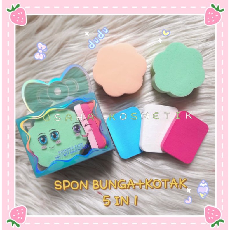 PROMO ECER!! SPON BEDAK+SPON BEAUTY BLENDER KEMASAN PITA LUCU/SPONGE MAKE UP LUCU