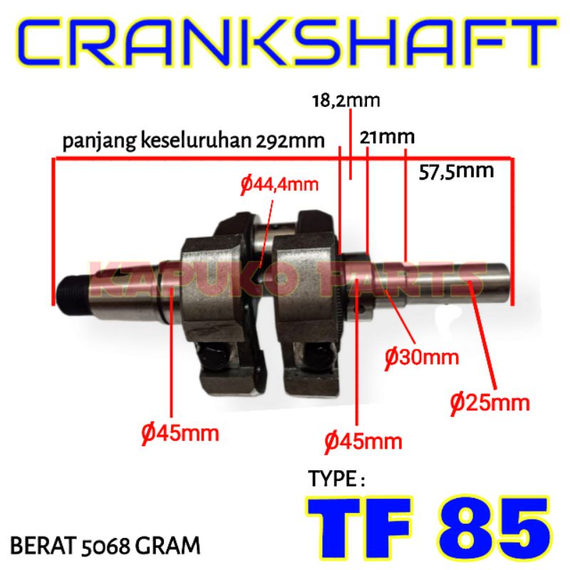 TF 85 CRANKSHAFT UNTUK MESIN DIESEL YANMAR 8.5 PK