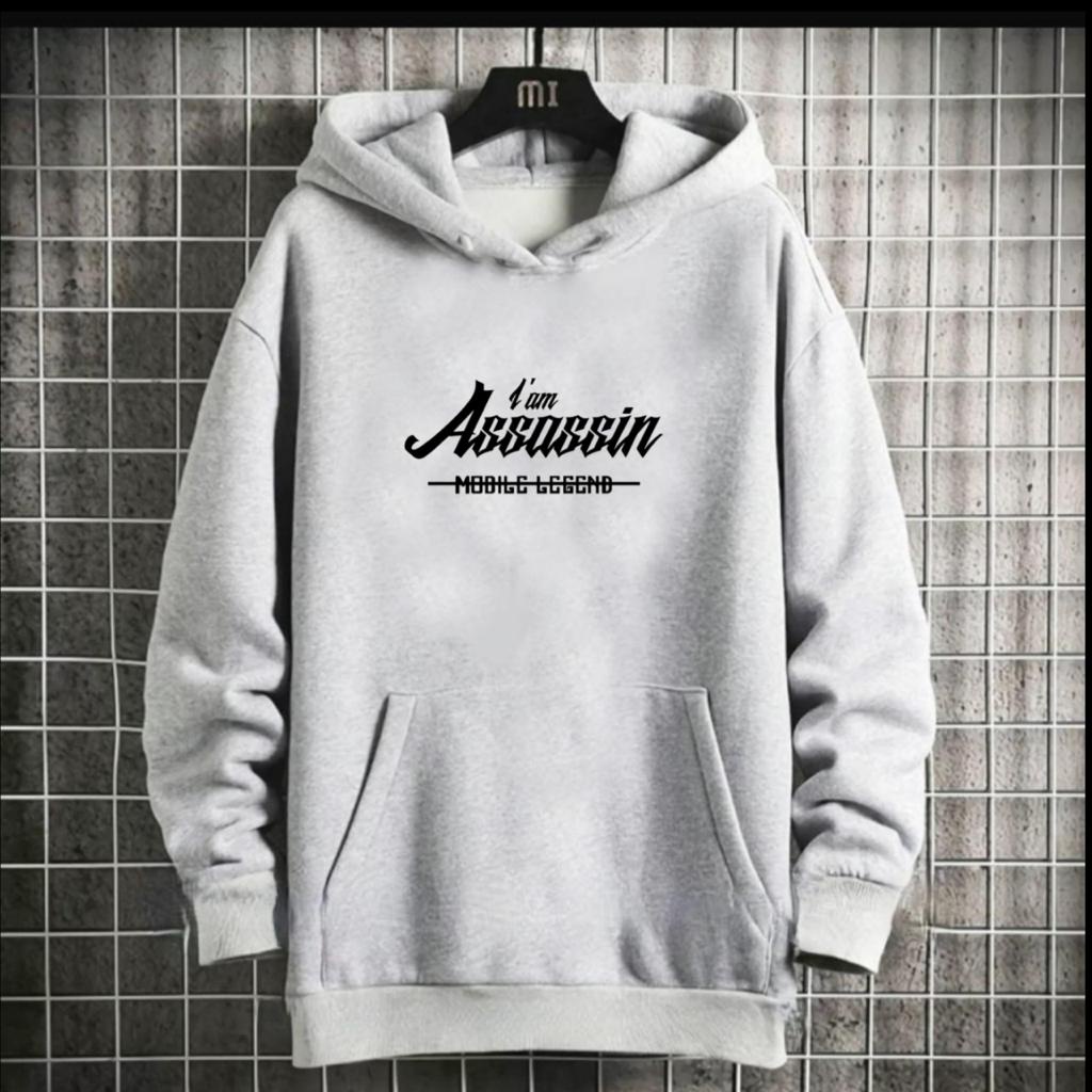 PAKAIAN PRIA / SWEATER HOODIE TULISAN I AM ASSASSIN / HOODIE MURAH / HOODIE PRIA DAN WANITA / UNISEX TERLARIS