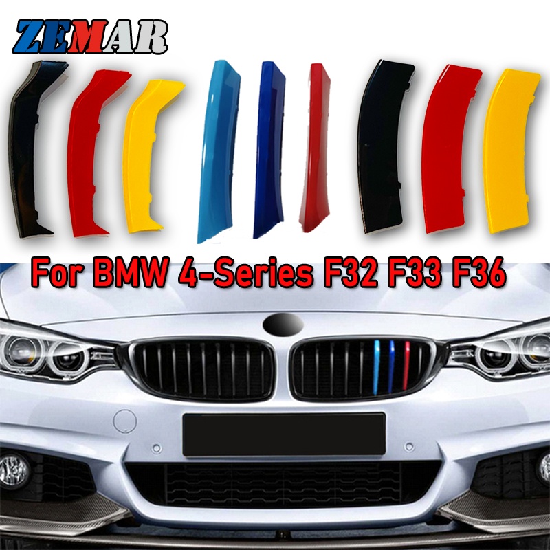 3pcs Strip Trim Grill Depan Warna Jerman Untuk BMW 4 Series F32 F33 F36 2013-2021