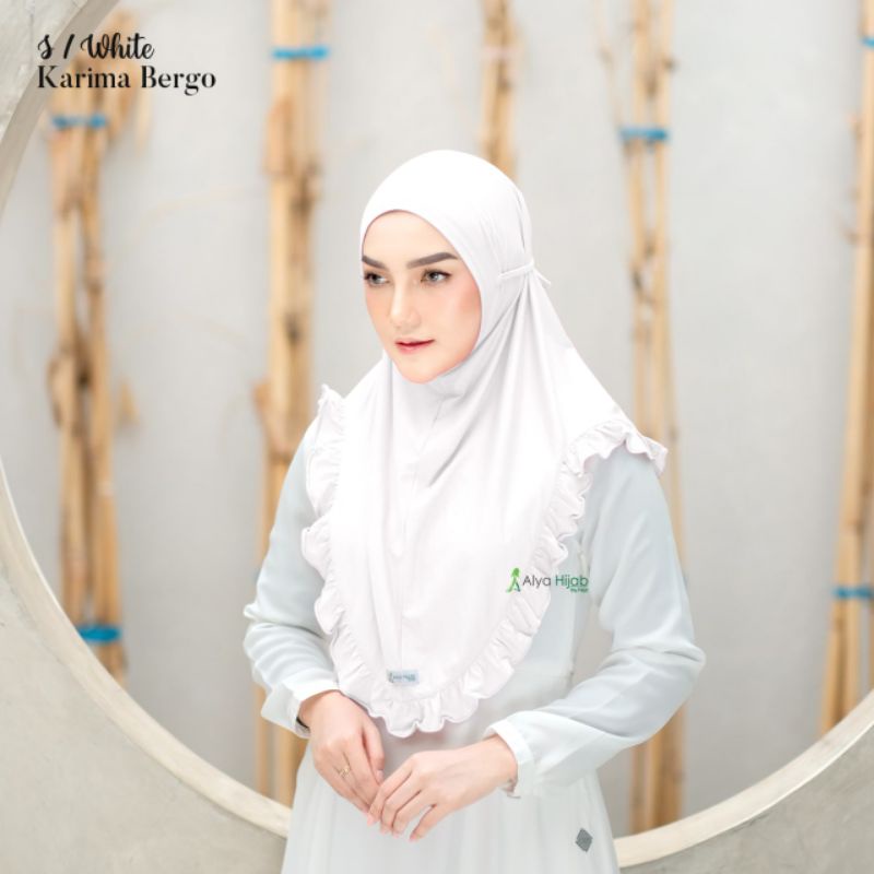 Alya hijab by naja Karima bergo instan premium kekinian terlaris-White