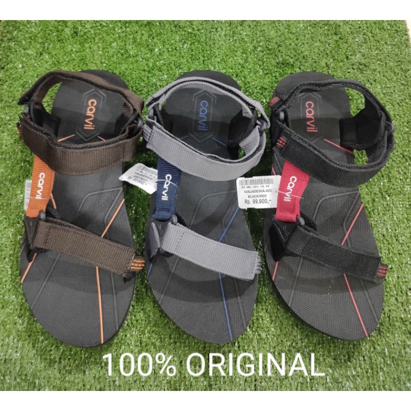 Carvil Sendal Gunung Pria Carvil Original Sandal Gunung Cowok Dewasa Hiking Ringan Awet Bisa COD