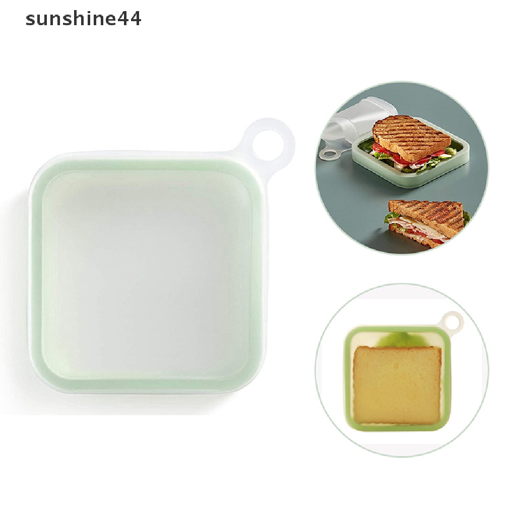 Sunshine Kotak Bekal / Lunch Box Bento / Sandwich / Roti Panggang Bahan Silikon Reusable Untuk Microwave