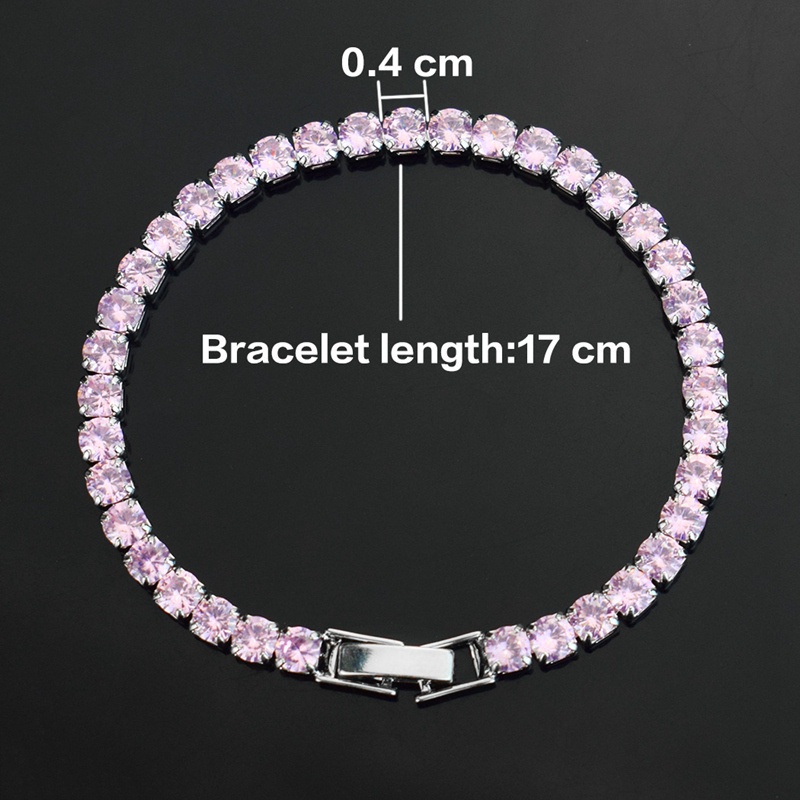 4mm Cubic Zirconia Tennis Bracelets For Women Men Iced Out Chain Silver Bracelet Men Zircon Armband CZ Pulseras Couple