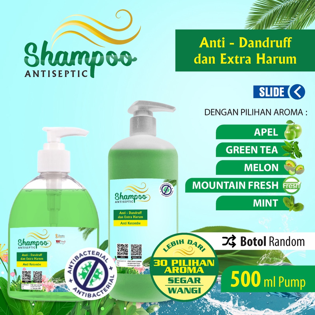 Shampoo Anti Dandruff Extra Harum Original Aroma Segar Kemasan 500ml Pump