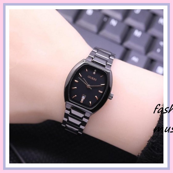 Jqm Jam Tangan Cewek Elegan Analog Ori Bentuk Bulat Mewah Anti Air Jm870 Jam Tangan Wanita Guess Ova