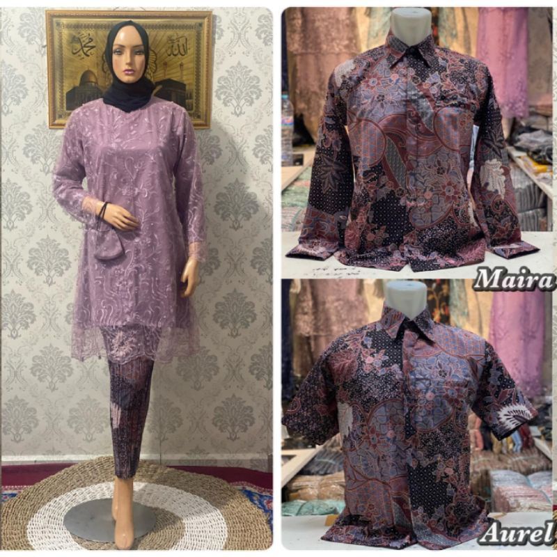 Cod tunik couple kemeja batik//kebaya couple keluarga//kebaya hajatan//couple tunangan