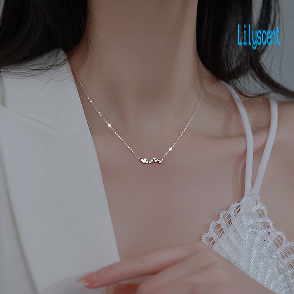 Kalung Rantai Dengan Liontin Bentuk Hati Bahan Cubic Zirconia Untuk Pesta Pernikahan