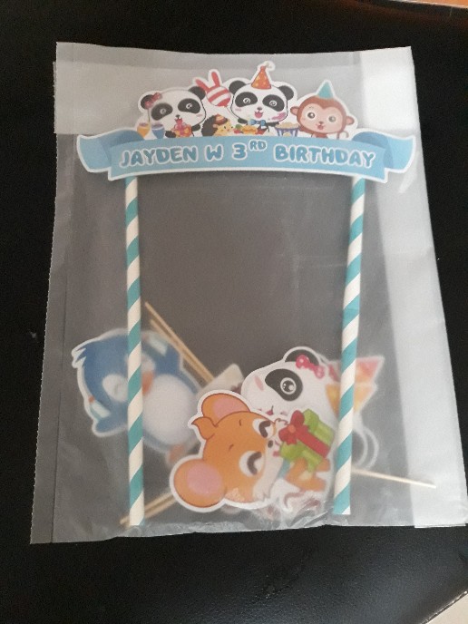 Topper Birthday Cake Baby Bus 2 / Panda