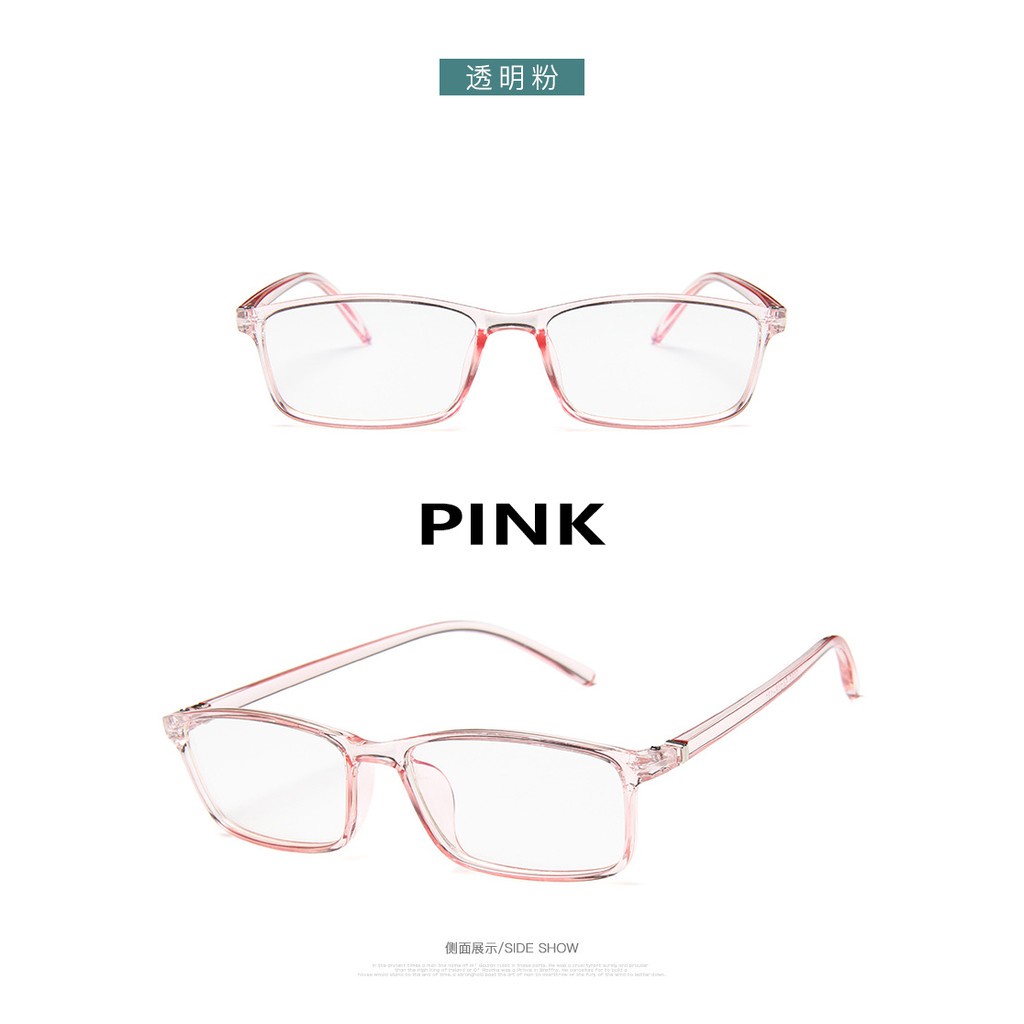【Bayar di tempat】COD (San9)Komputer Kecil Anti-radiasi Kacamata Anti-biru Bingkai Kacamata Pria/Wanita-5 PINK