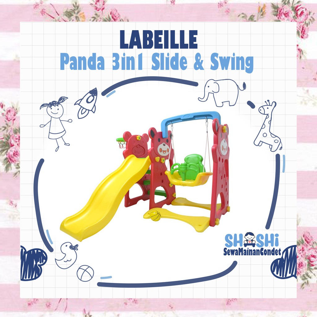 Sewa  Labeille Panda 3in1 Slide n Swing Red