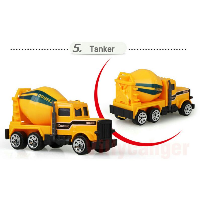 Mainan mobil-mobilan Truck Konstruksi Diecast Anak 6 Pcs TH735 - Yellow