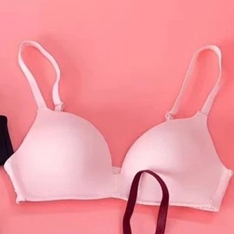 Vbras Offical Shop BR28 Bra Push Up Bra Tanpa Kawat Pakaian Dalam Seksi Wanita-PINK