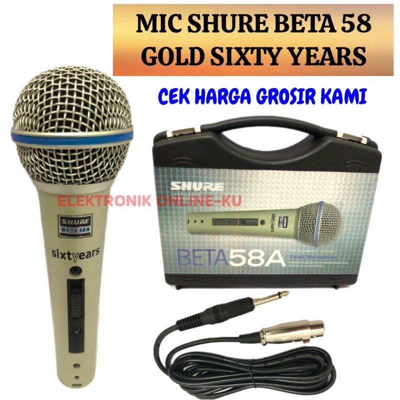 MICROPHONE SHURE BETA 58 GOLD SIXTY YEARS + TAS