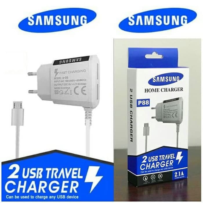 Travel Charger Samsung 2 USB Travel P88 2USB