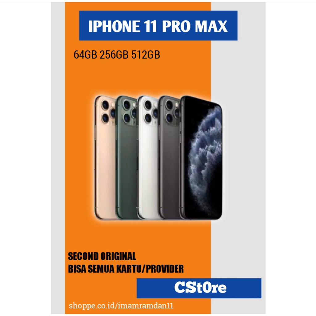 iPhone 11 Pro Max 64GB/256GB/512GB SECOND ORI 100% | MULUS FULLSET