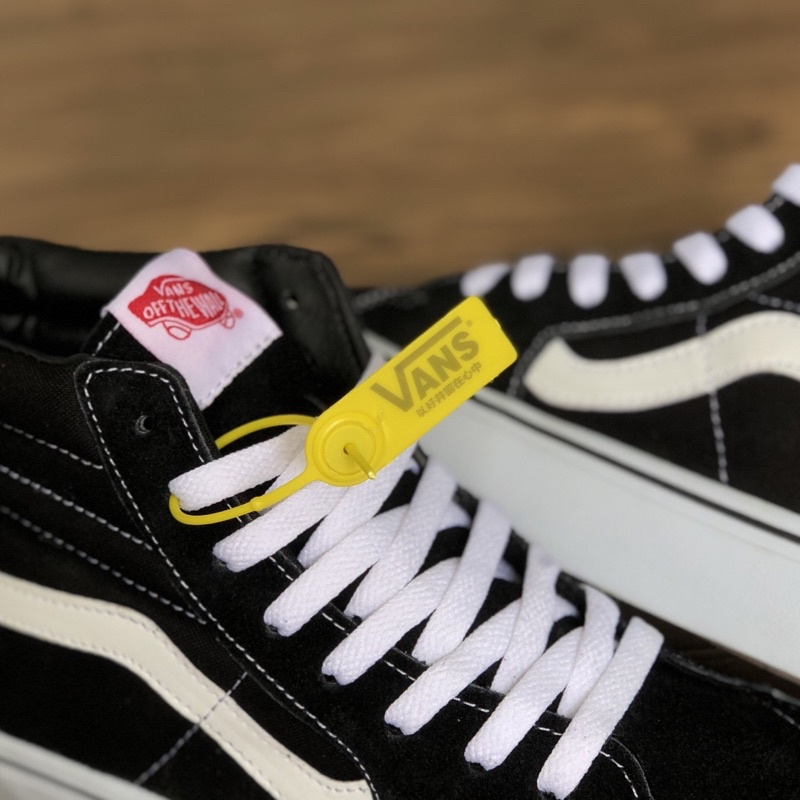 ( PROMO BNYAK BONUS BAYAR DI TEMPAT COD ) Vans Sk8 High Black White Import Premium