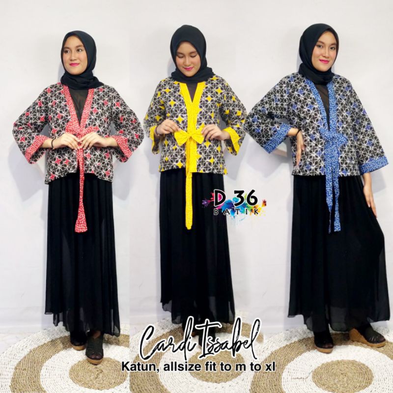 Outer Cardi lengan wanita katun murah kekinian Baju luar motif tenun cewek remaja ibu abg cardi blazer rompi big size besar Atasan Kasual Modern Katun luaran trendi kece trendy praktis gemoy cantik ayu rompi seragam