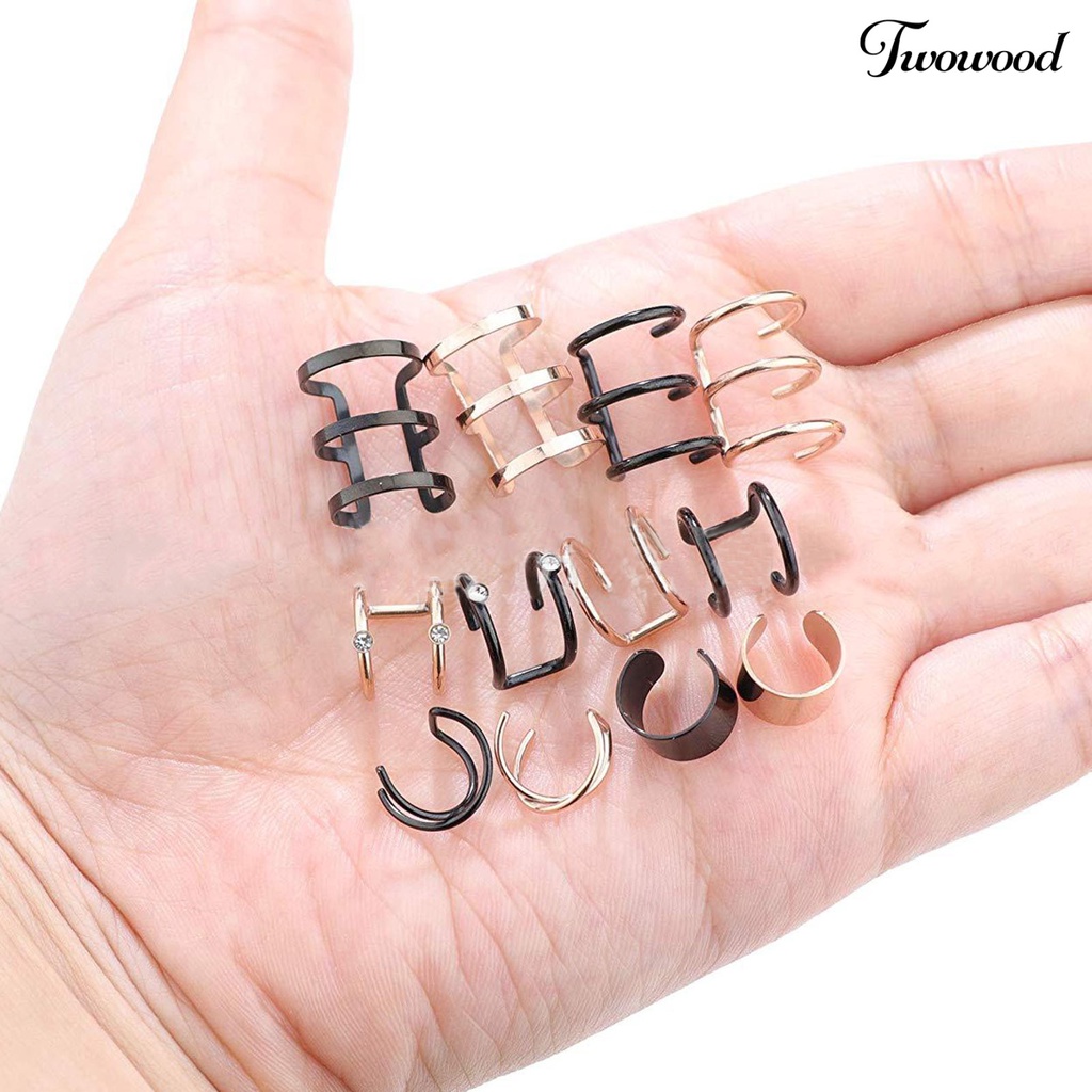 6 Pasang Anting Tanpa Tindik Bentuk Bulat Gaya Hip Hop Untuk Wanita