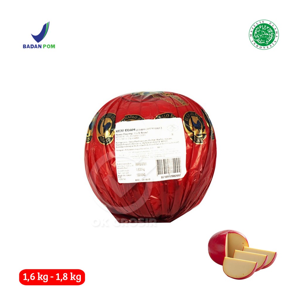 

1 BOLA Keju Edam Bola AYAM EMAS (1.6 - 1.8 Kg)