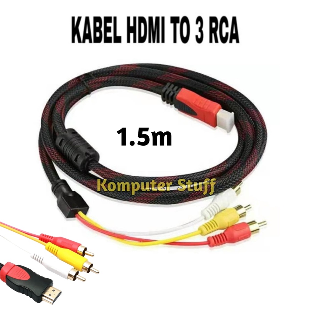 Kabel HDMI Ke 3 RCA AV Audio Video Kabel For TV