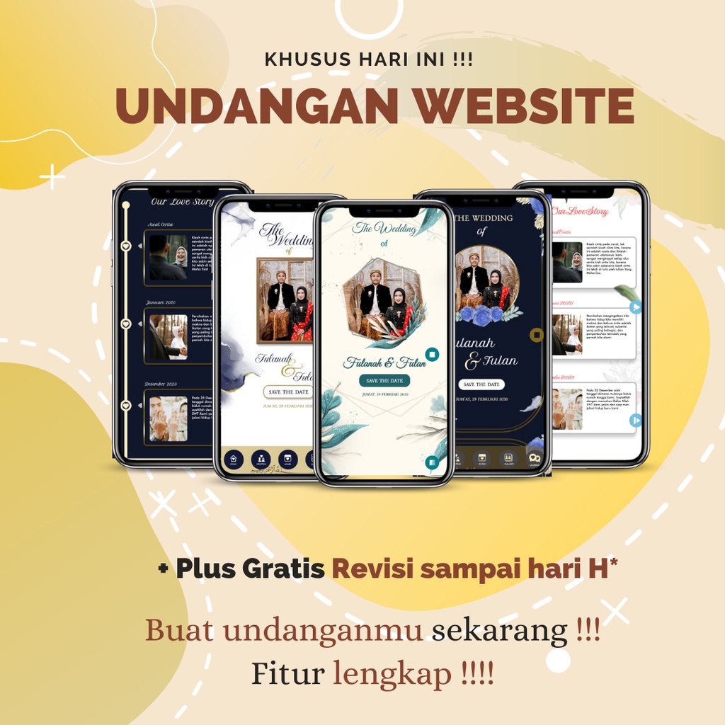 undangan website digital online nikah pernikahan tema desain eleghant