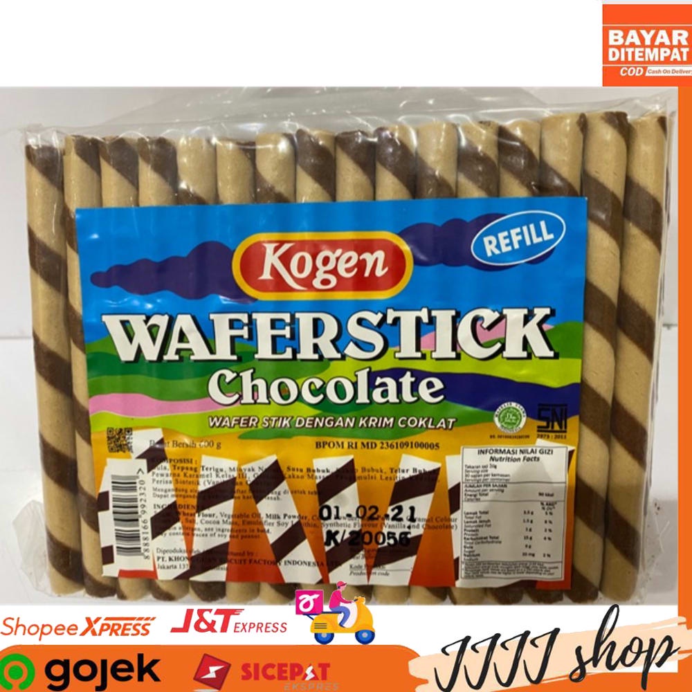 

Biskuit Kogen Wafer Stick Chocolate Astor Coklat kemasan refill plastik 600gr