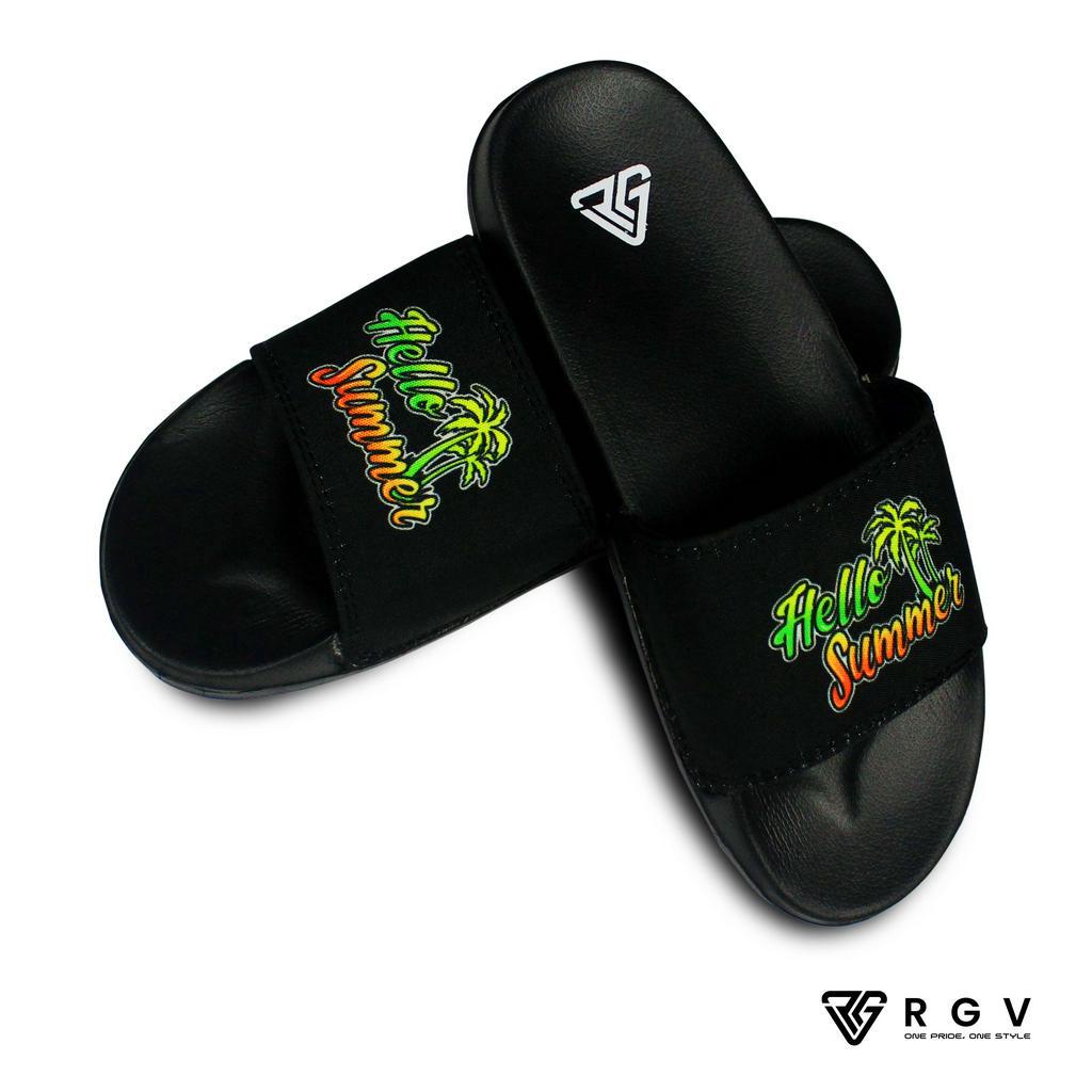 RGV - SANDAL PRIA DAN WANRGV - SANDAL PRIA DAN WANITA SLIDE SLIP ON SENDAL ANTI LICIN RINGAN SELOP HELLO SUMMER GREEN WANITA SLIDE SLIP ON SENDAL ANTI LICIN RINGAN SELOP GROOVY FLOWER