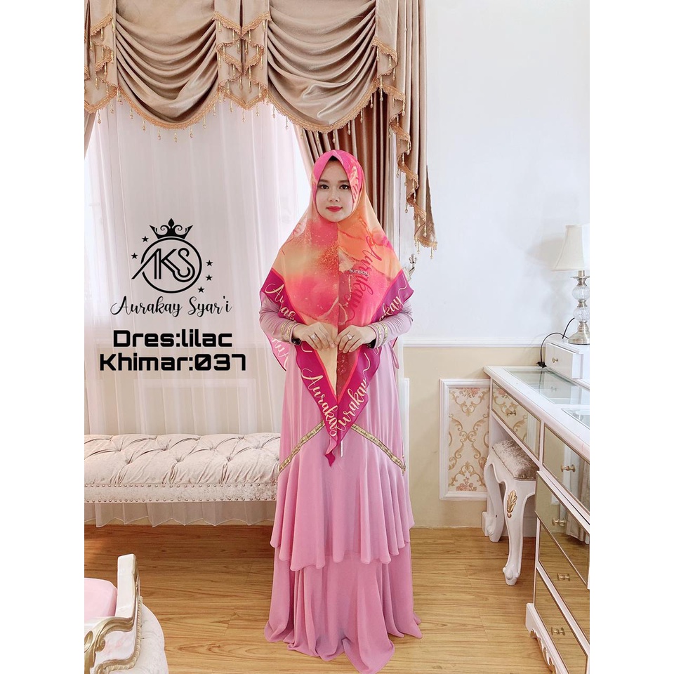 Khimar Peach Logo Swarovky by Aurakay