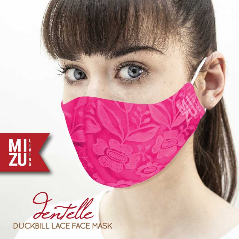 [SALE] MIZU DENTELLE Lace Face Mask Embroidery Masker Renda Kain Organza Bordir 3Ply Cuci REUSABLE